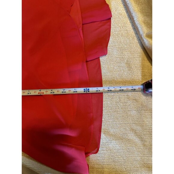 SLNY Dress Sz 12 Raspberry Pink Rhinestone Chiffon Tiered Sleeveless Sheath - Picture 8 of 11